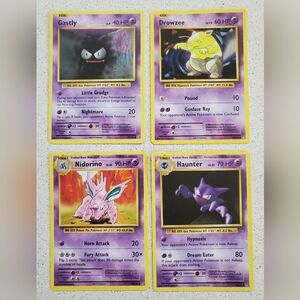 Pokémon card Set – Gastly, Drowzee, Nidorino, Haunter